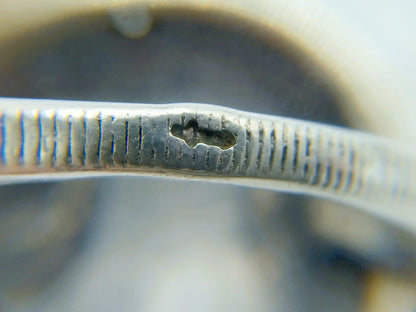 Silver ring with various colored stones, 16 mm