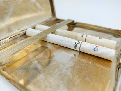 Zware zilveren sigaretten case, Duitsland, 1969