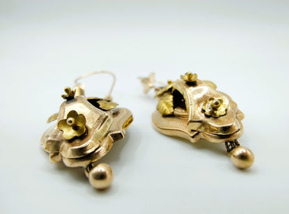 Antieke gouden oorbellen, Nederland, ca. 1880