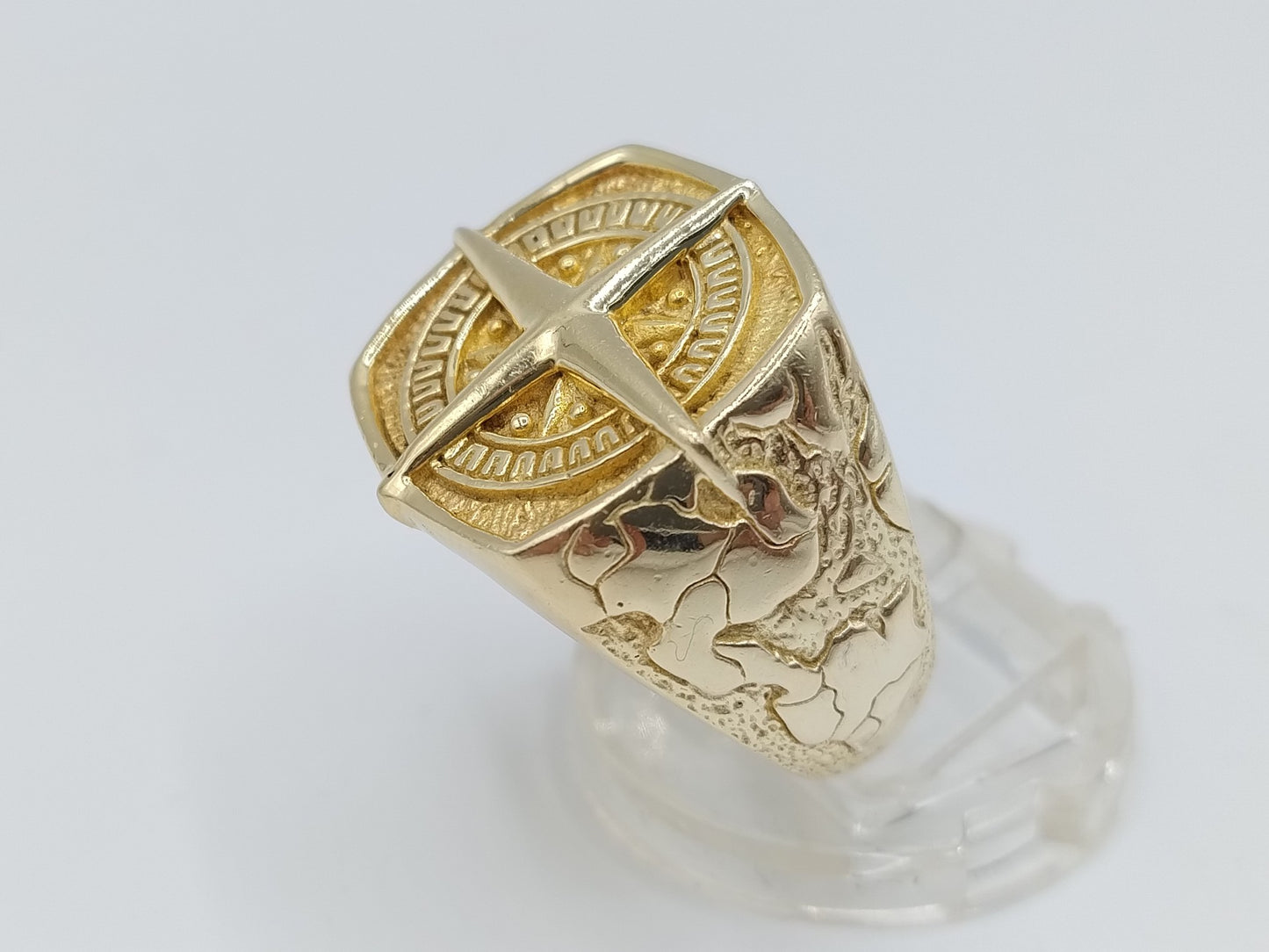 Zilveren Tortuga piraten kompasring, 21 mm