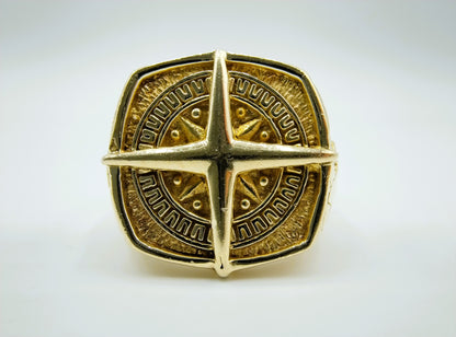 Zilveren Tortuga piraten kompasring, 21 mm