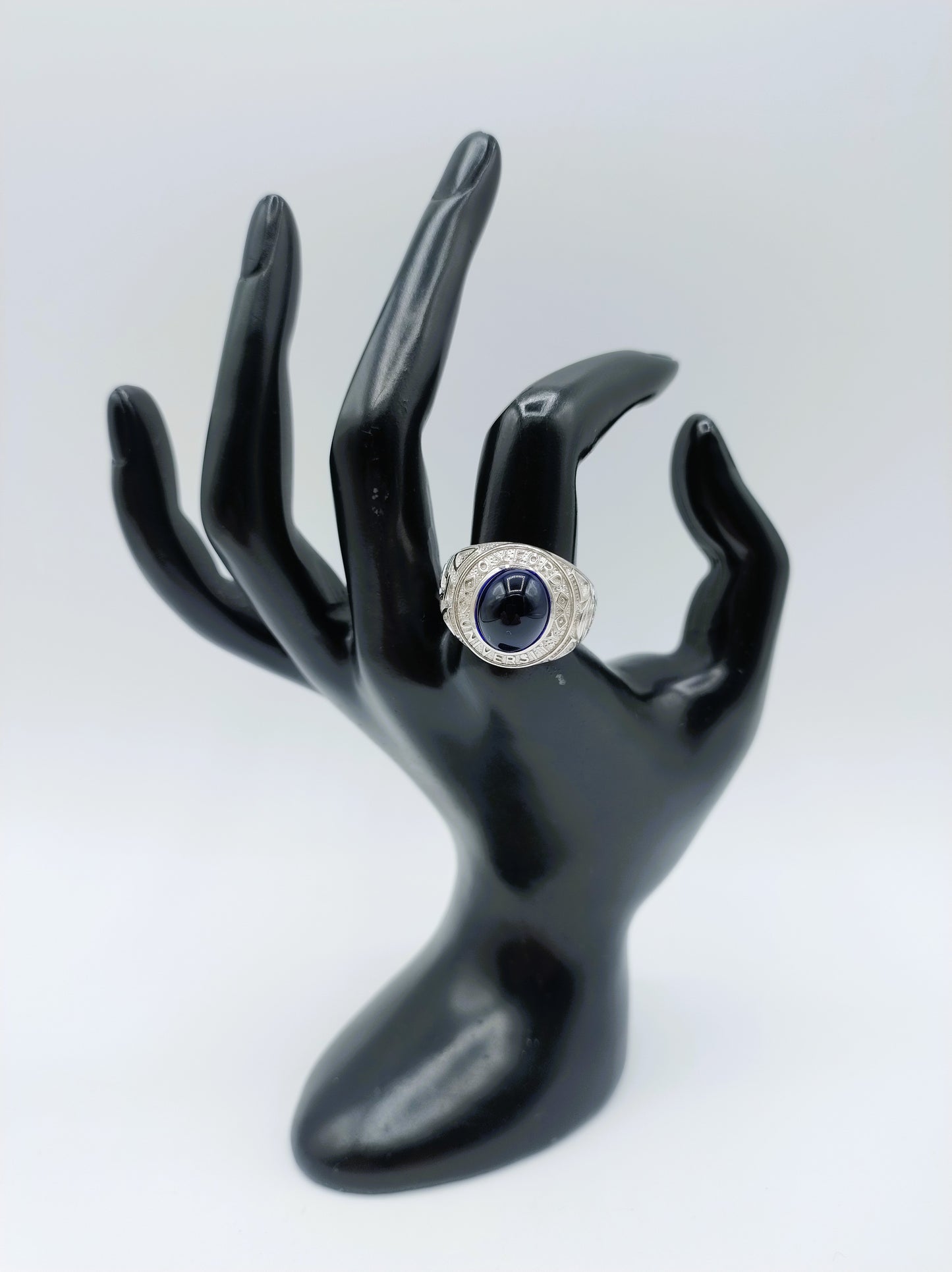 Zilveren oxford college ring, 20 mm