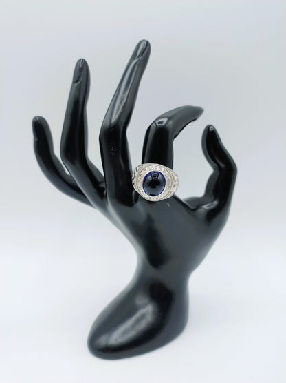 Zilveren oxford college ring, 20 mm