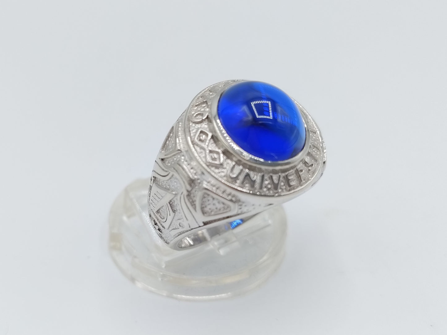 Zilveren oxford college ring, 20 mm