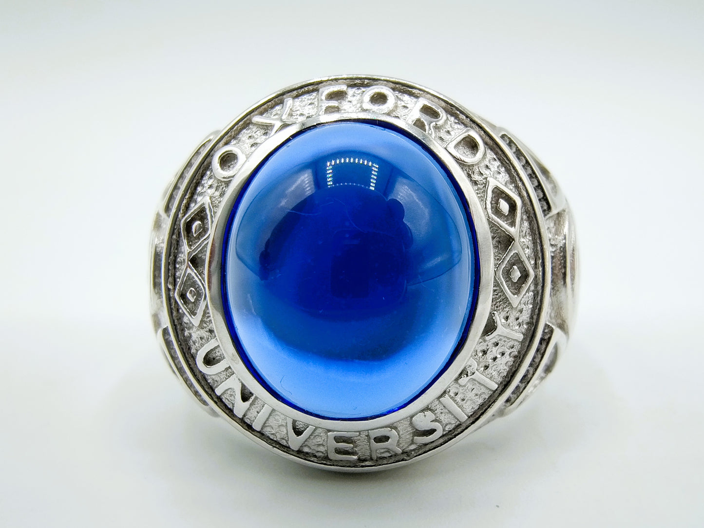 Zilveren oxford college ring, 20 mm