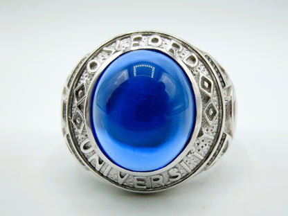 Zilveren oxford college ring, 20 mm