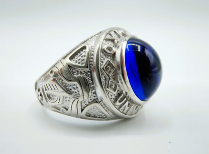 Zilveren oxford college ring, 20 mm