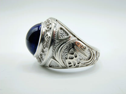 Zilveren oxford college ring, 20 mm