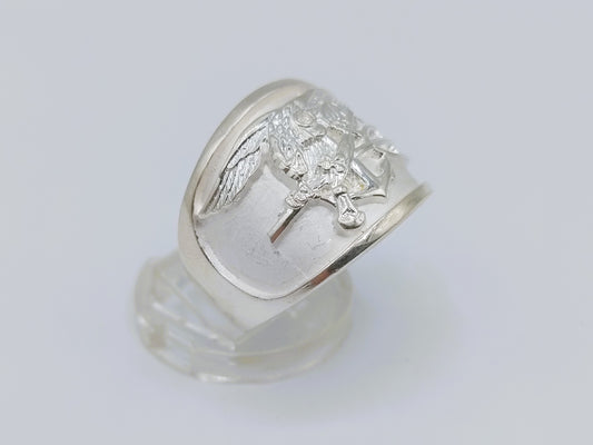 Zilveren US navy seal ring, 22.5 mm