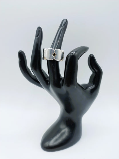 Heavy and robust silver OTAZU ring, 19 mm