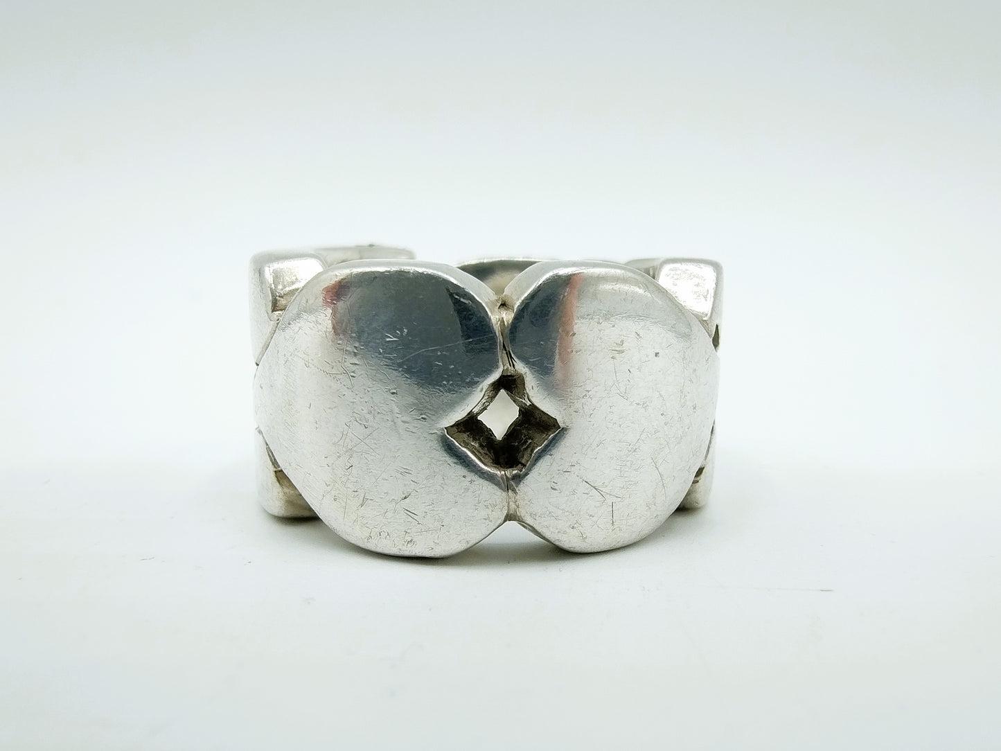 Heavy and robust silver OTAZU ring, 19 mm