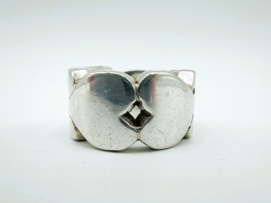 Heavy and robust silver OTAZU ring, 19 mm
