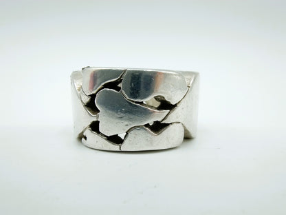 Heavy and robust silver OTAZU ring, 19 mm
