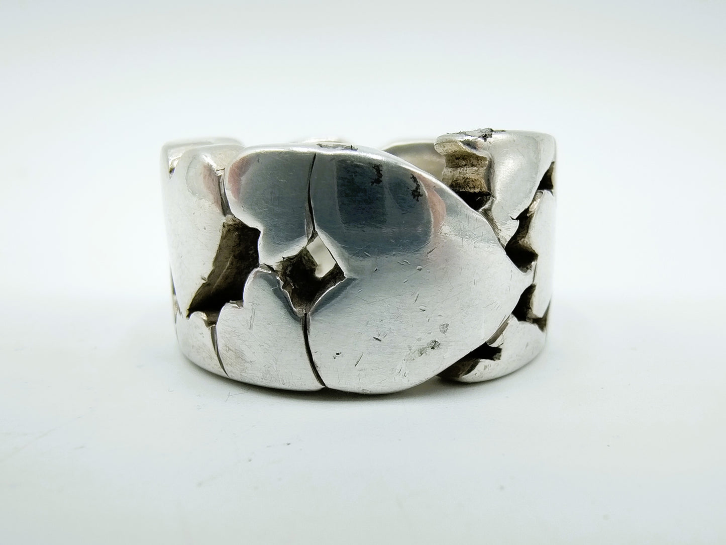 Heavy and robust silver OTAZU ring, 19 mm