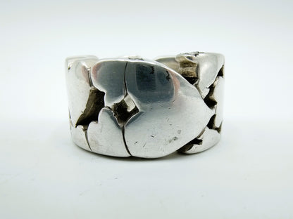 Heavy and robust silver OTAZU ring, 19 mm