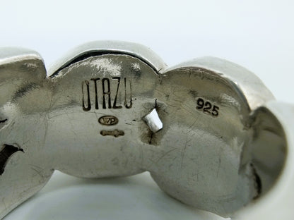 Heavy and robust silver OTAZU ring, 19 mm