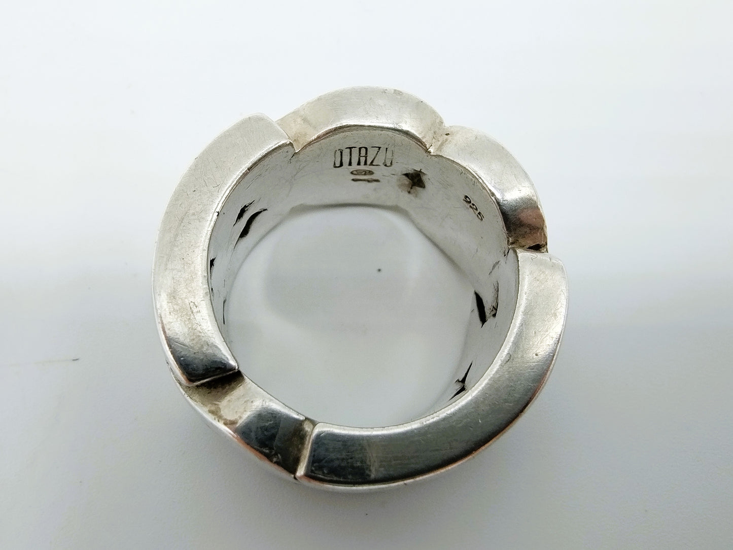 Heavy and robust silver OTAZU ring, 19 mm