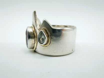 Zilveren kroon ring met amethist, 19 mm