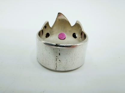 Zilveren kroon ring met amethist, 19 mm