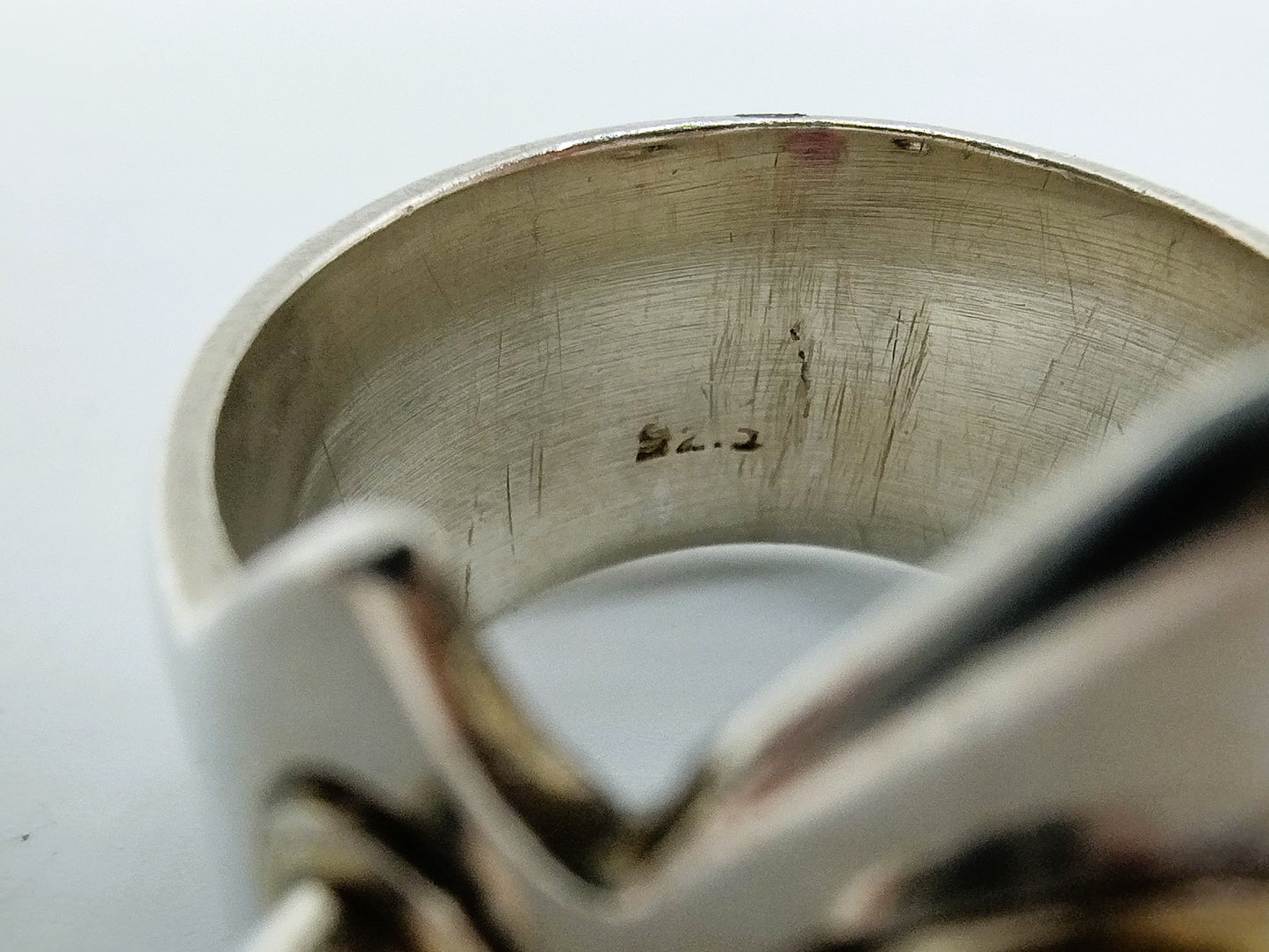 Zilveren kroon ring met amethist, 19 mm