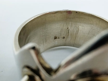 Zilveren kroon ring met amethist, 19 mm