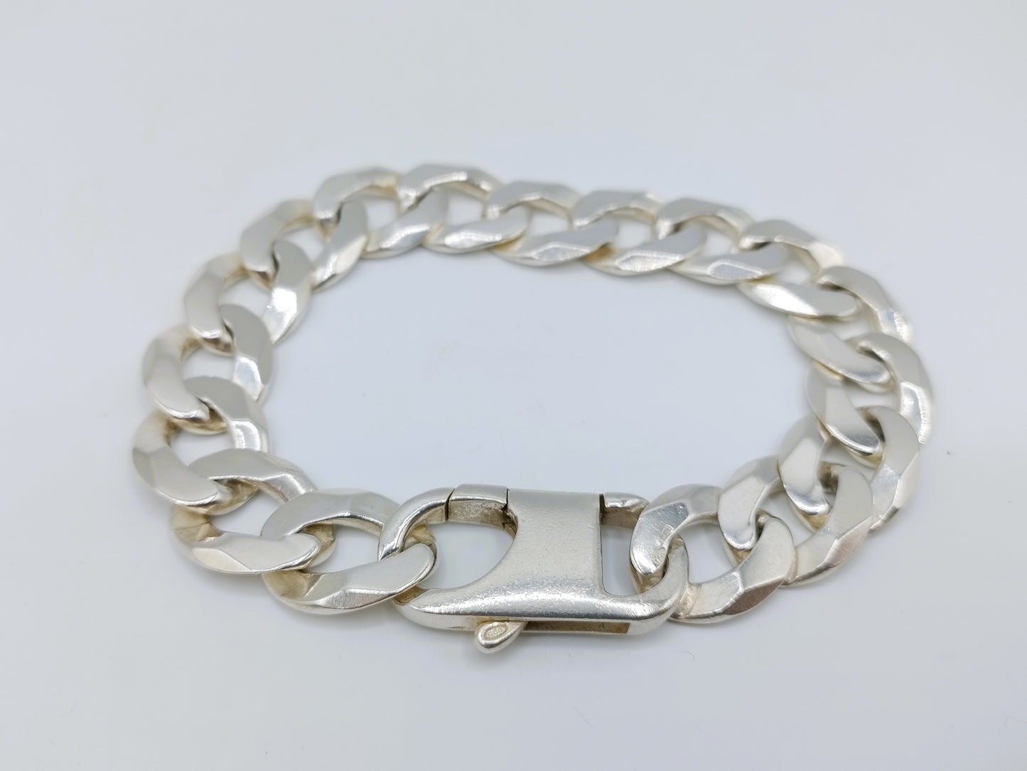 Robuuste zilveren herenarmband, 22 cm