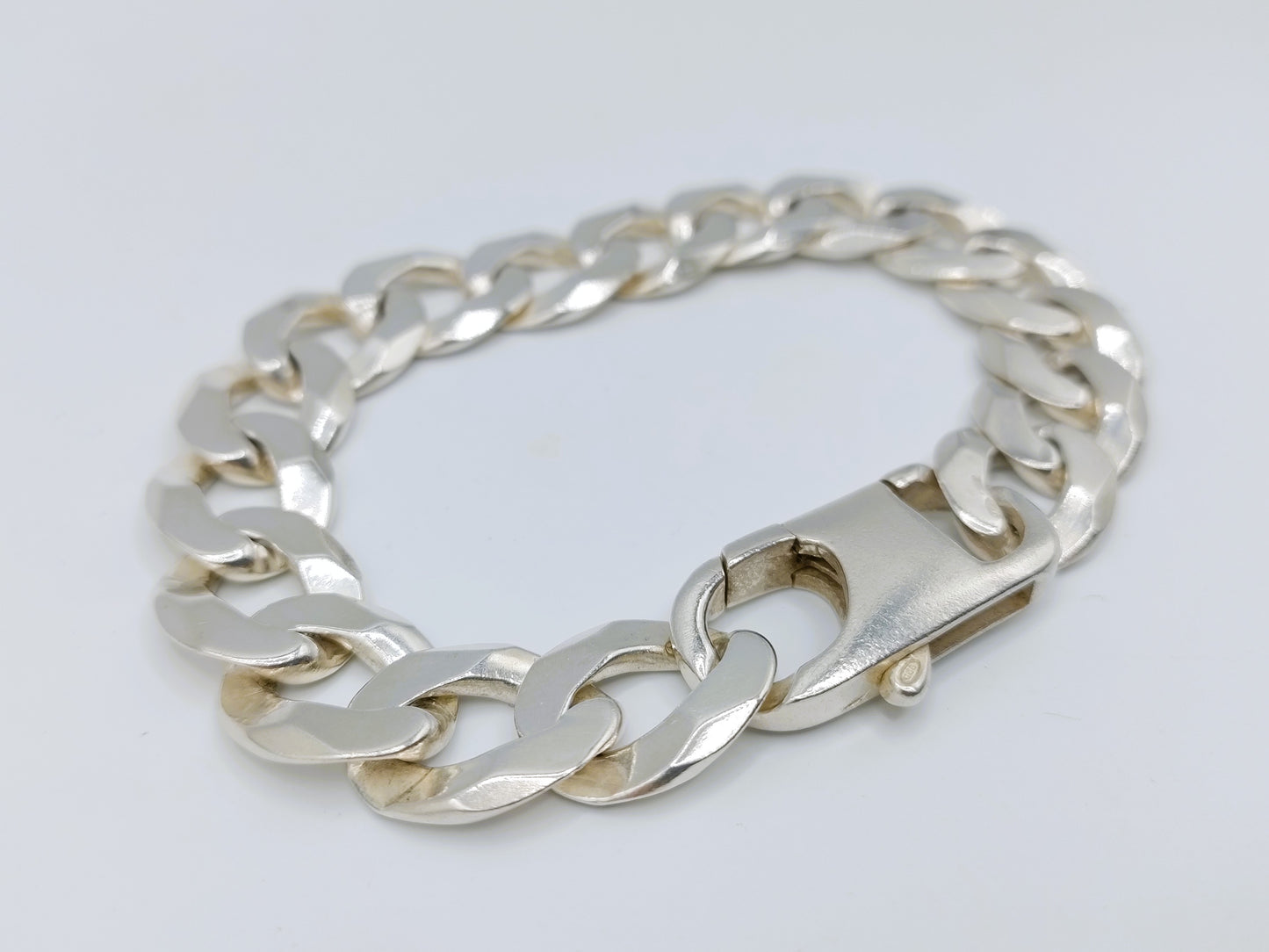 Robuuste zilveren herenarmband, 22 cm