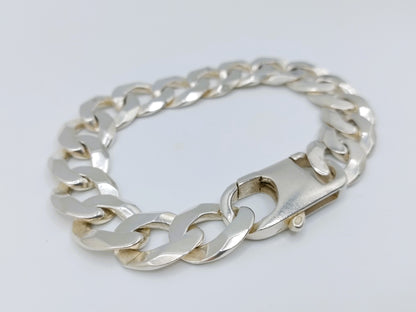 Robuuste zilveren herenarmband, 22 cm