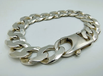 Robuuste zilveren herenarmband, 22 cm