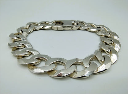 Robuuste zilveren herenarmband, 22 cm