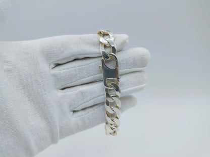 Robuuste zilveren herenarmband, 22 cm