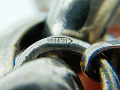 Silver coarse jasseron bracelet with large clasp, La Niki, 22cm