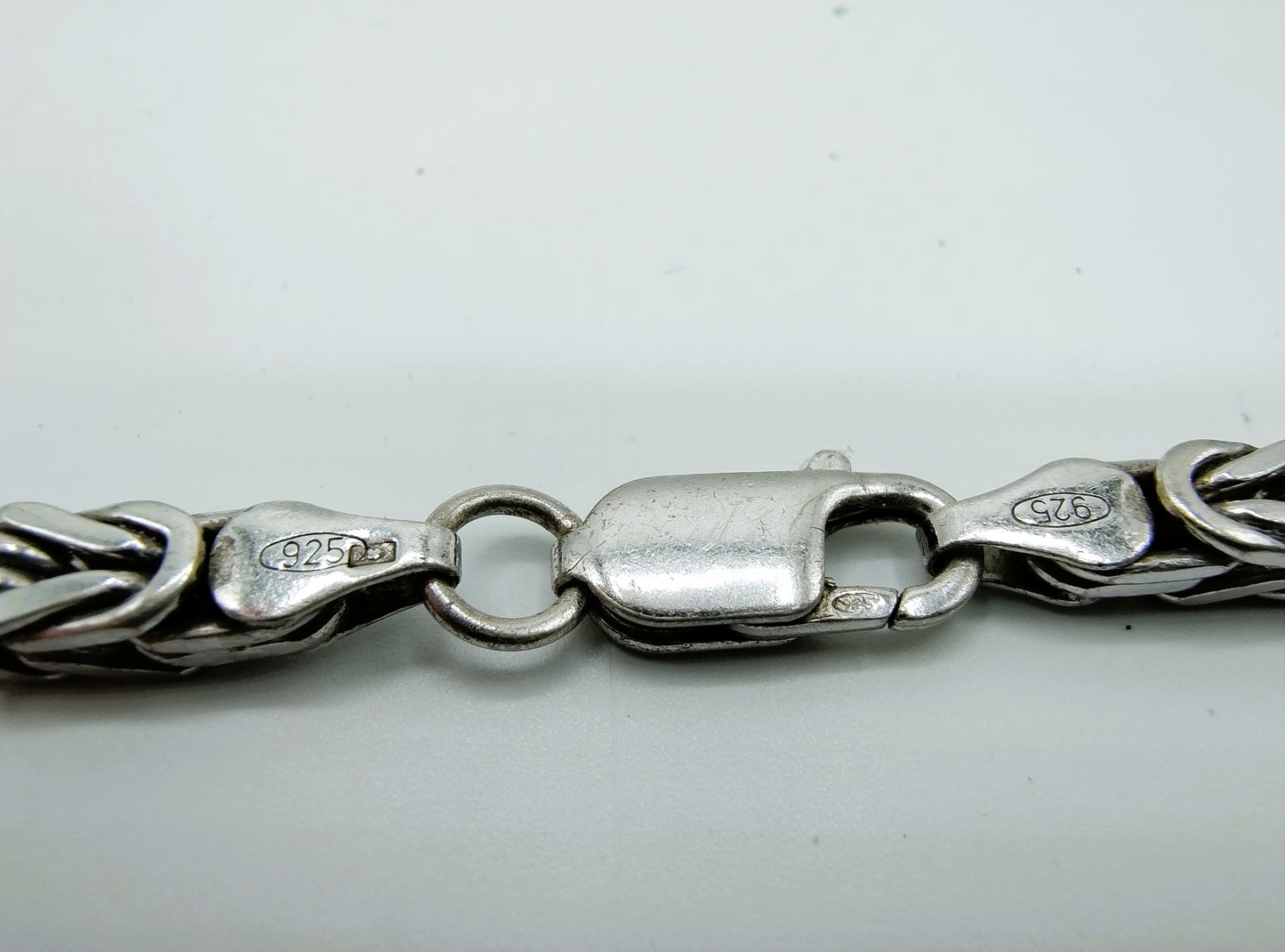 Zilveren koningsketting, vierkante schakel, 4 mm, 60 cm.