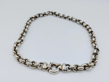 Coarse silver jasseron chain, 44 cm