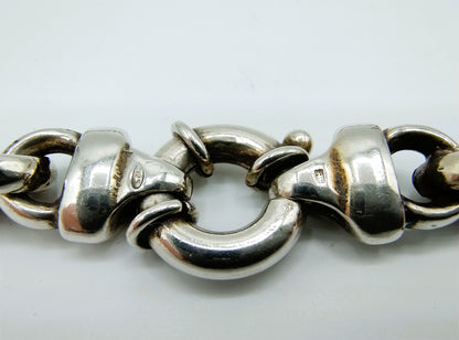 Coarse silver jasseron chain, 44 cm