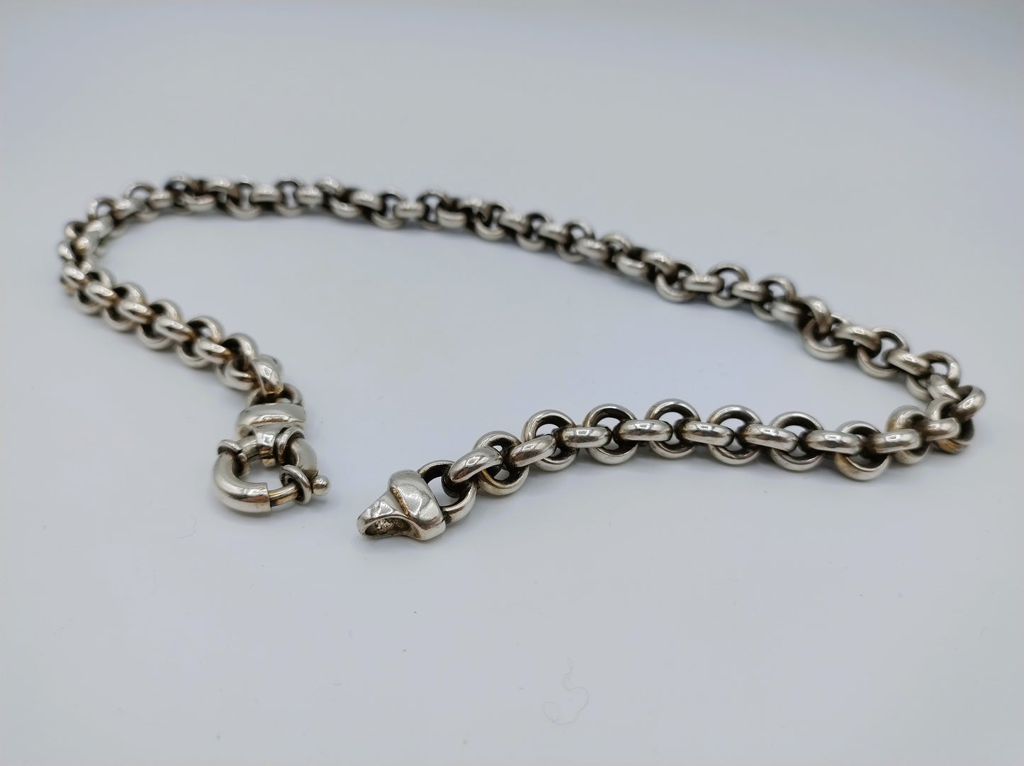 Coarse silver jasseron chain, 44 cm
