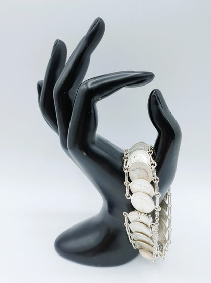 Zilveren dubbeltjes armband, Wilhelmina, 20 cm