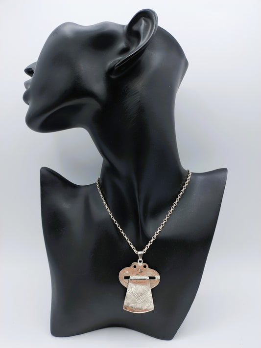 Zilveren jasseronketting met faalje haak hanger, 50,5 cm.