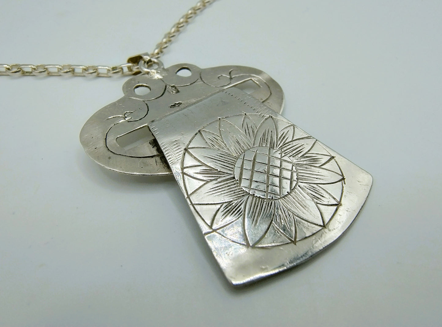 Zilveren jasseronketting met faalje haak hanger, 50,5 cm.