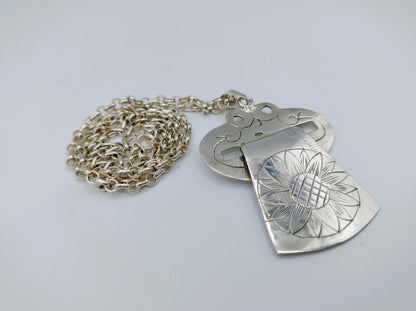 Zilveren jasseronketting met faalje haak hanger, 50,5 cm.