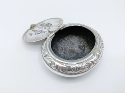 Silver pillbox with fishermen, 835