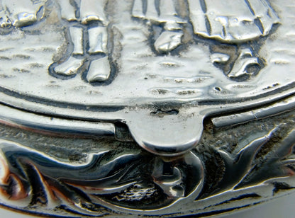 Silver pillbox with fishermen, 835