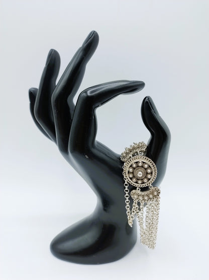 Silver bracelet, jasseron link, Zeeland button, 21 cm