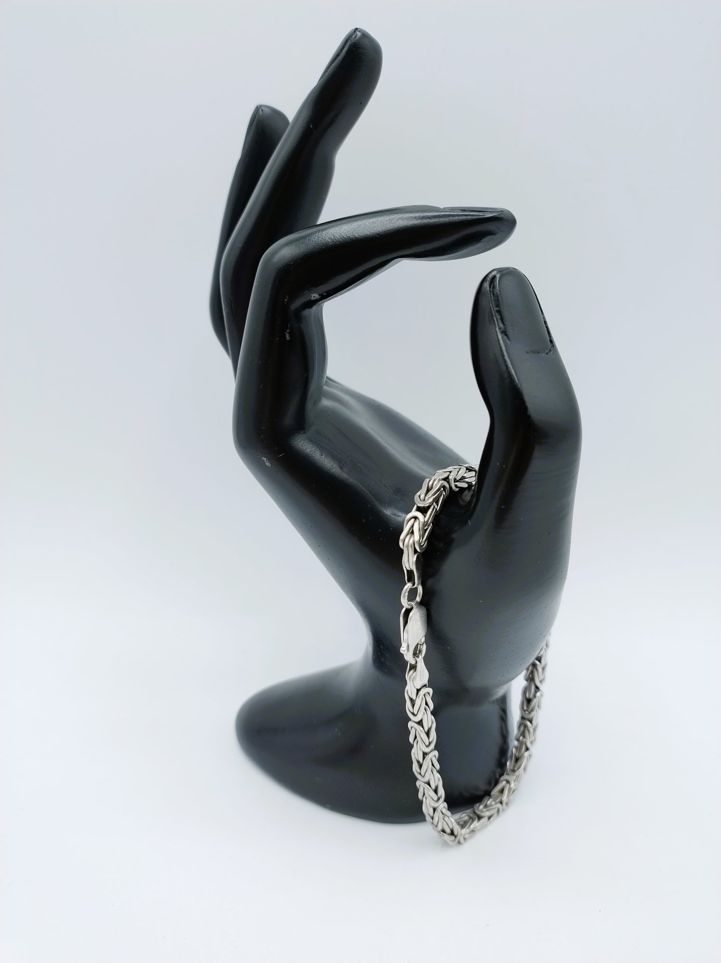 Zilveren heren armband, koningsschakel, 22 cm