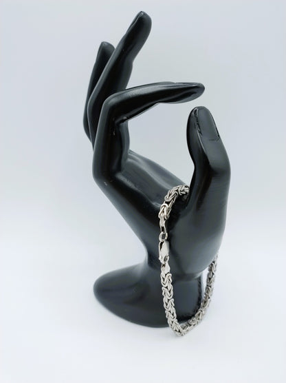 Zilveren heren armband, koningsschakel, 22 cm