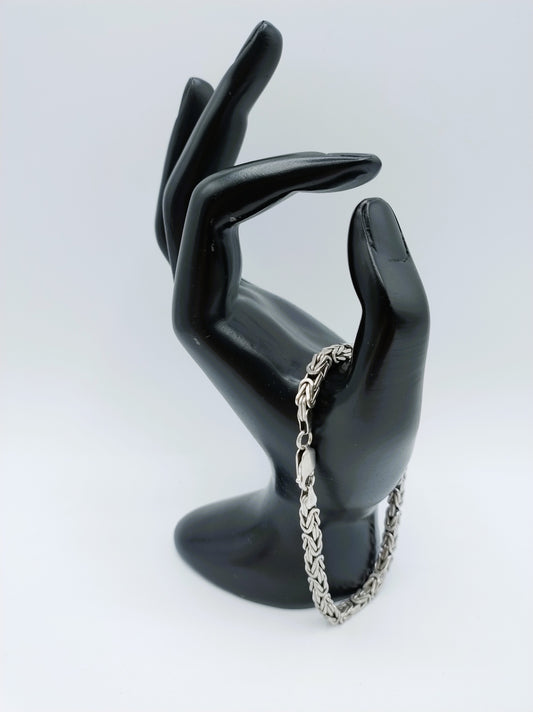 Zilveren heren armband, koningsschakel, 22 cm