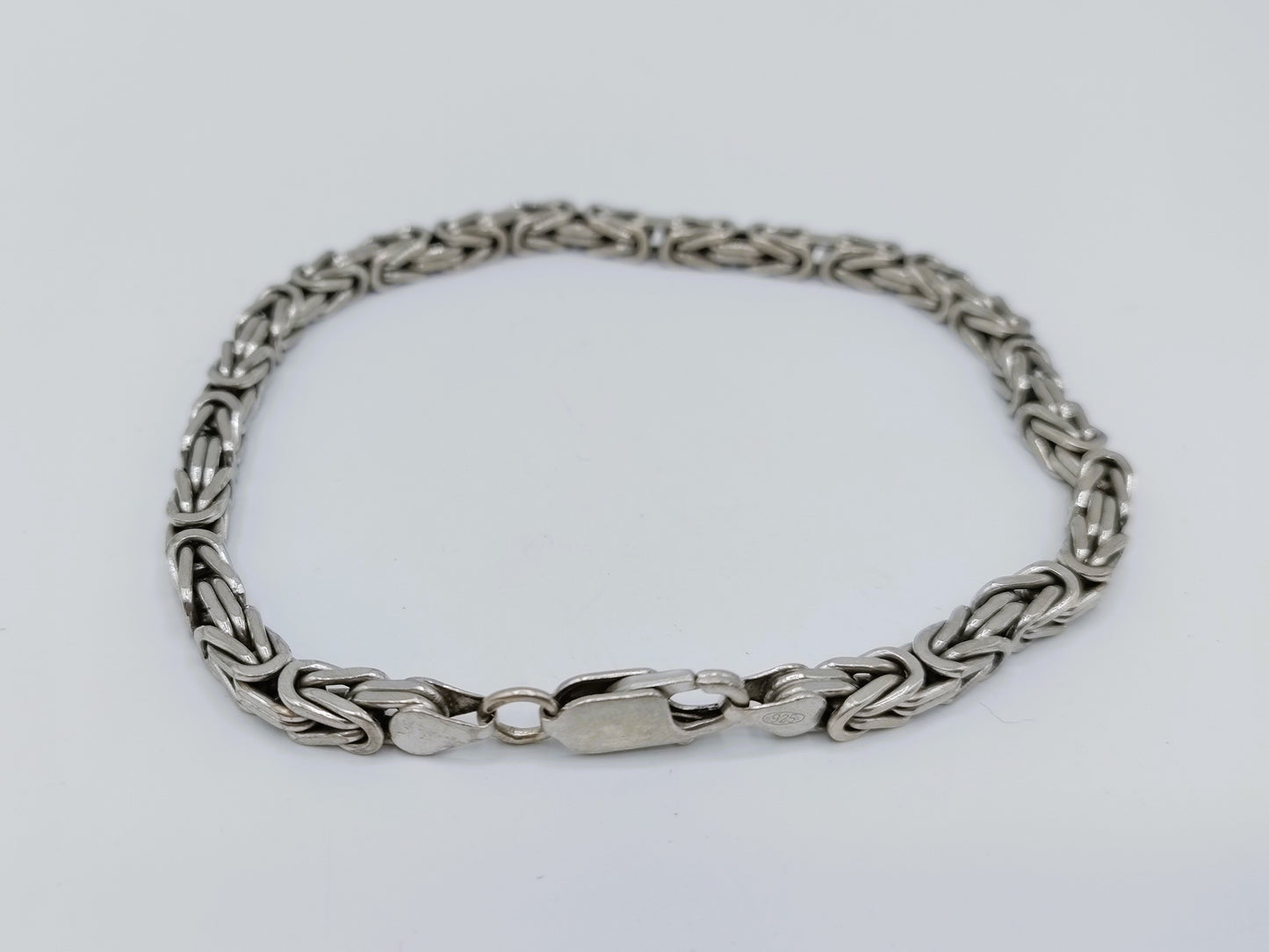 Zilveren heren armband, koningsschakel, 22 cm