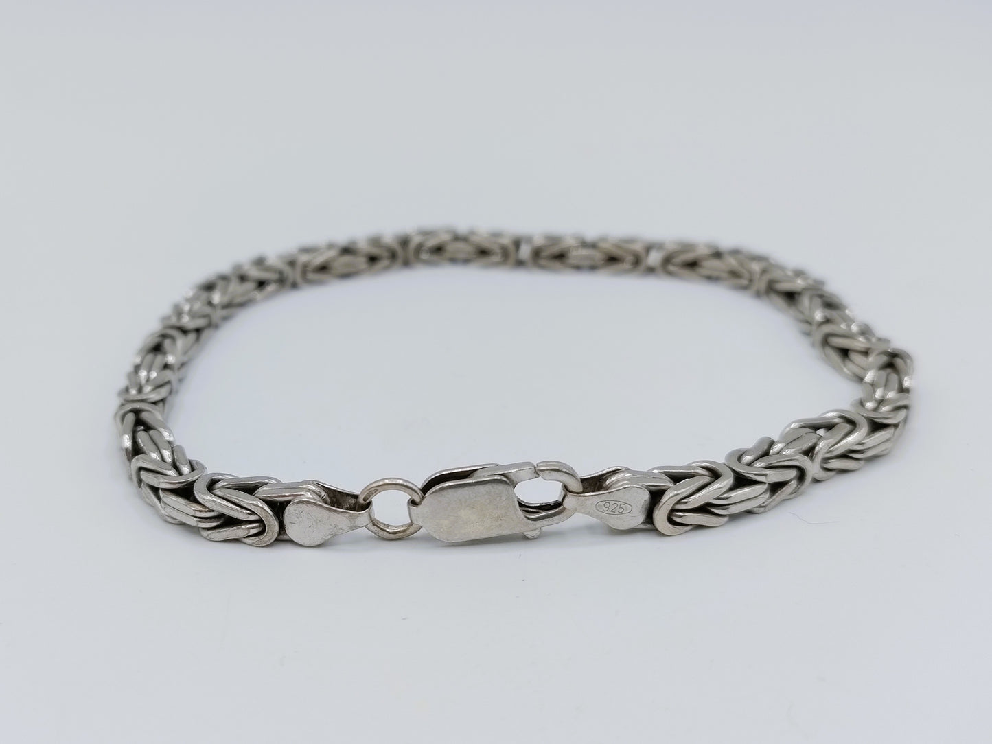 Zilveren heren armband, koningsschakel, 22 cm