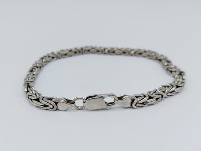 Zilveren heren armband, koningsschakel, 22 cm