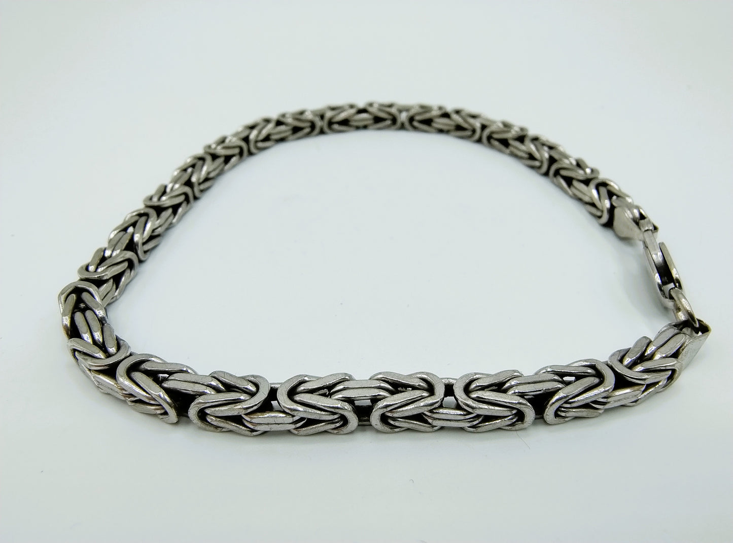 Zilveren heren armband, koningsschakel, 22 cm